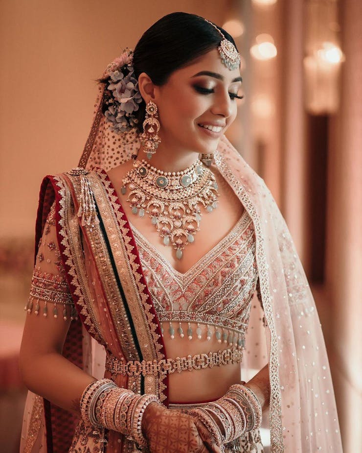Double chunni bridal best sale lehenga